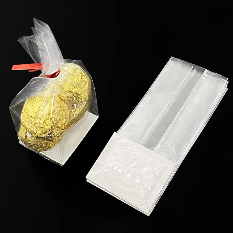Morepack Gusseted Cellophane Bags,Flat Bottom Cellophane Bags with Paper Insert 50Pcs 2x1.5x5 Inches Biscotti Bag (Mini Size) - Image 4